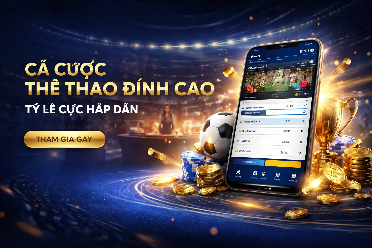 Sân vận động bóng đá với logo 789vip nổi bật, không khí sôi động của cá cược thể thao trực tuyến tại Việt Nam